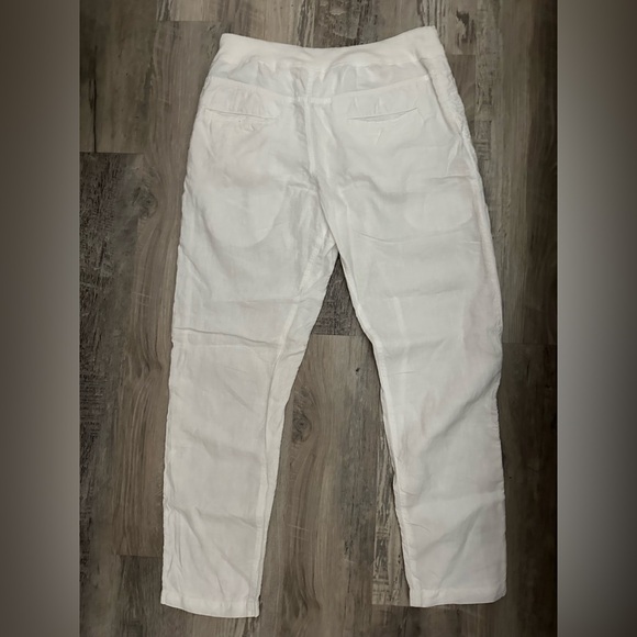 CP Shades Linen Drawstring Pants Womens Size 28 White Straight Leg - Picture 6 of 6
